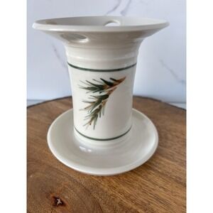 Studio Art Pottery Toothbrush Make-up Brush Holder Pine Bough Signed
